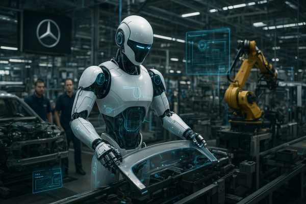 Mercedes-Benz investasi ke Apptronik dengan robot humanoid Apollo di pabrik